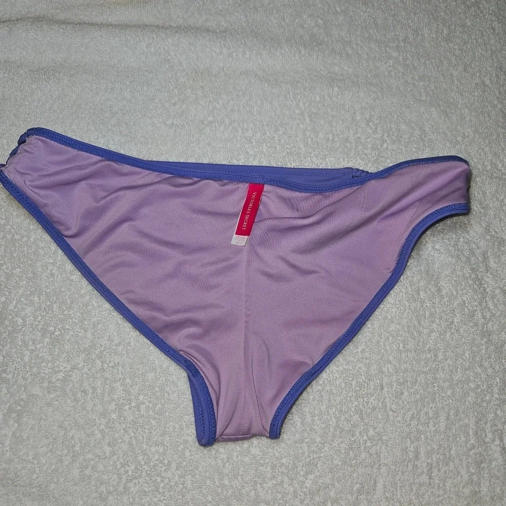 Victoria's Secret Bikini Bottom Purple Braided Strappy Side Medium Swim, Beach